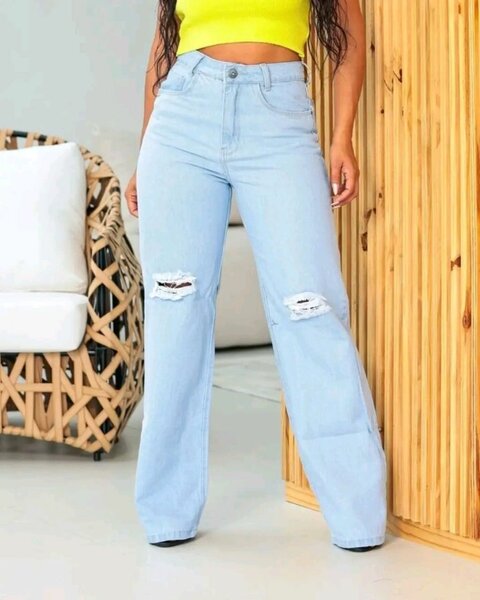 Jean femme taille haute déchirée