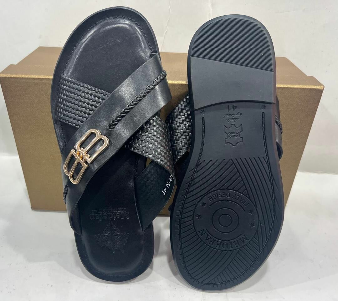 Leather slippers