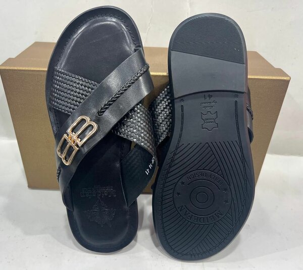 Leather slippers