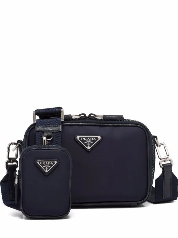 Prada triangle-logo Brique messenger bag