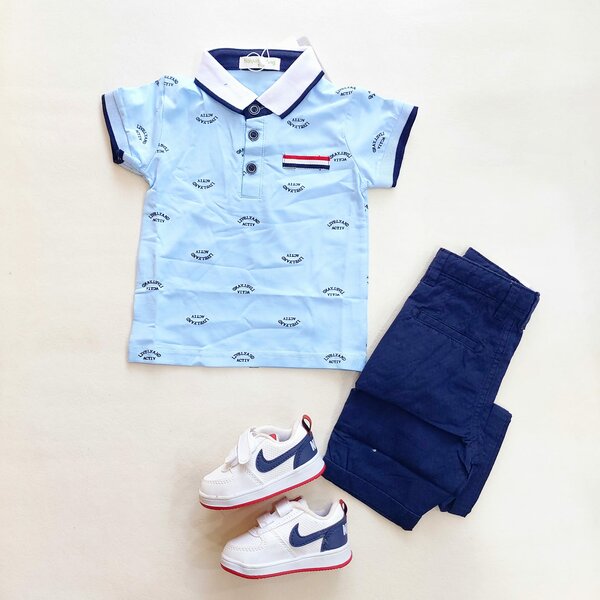 Ensemble pour garçon, chemise + pantalon + baskets