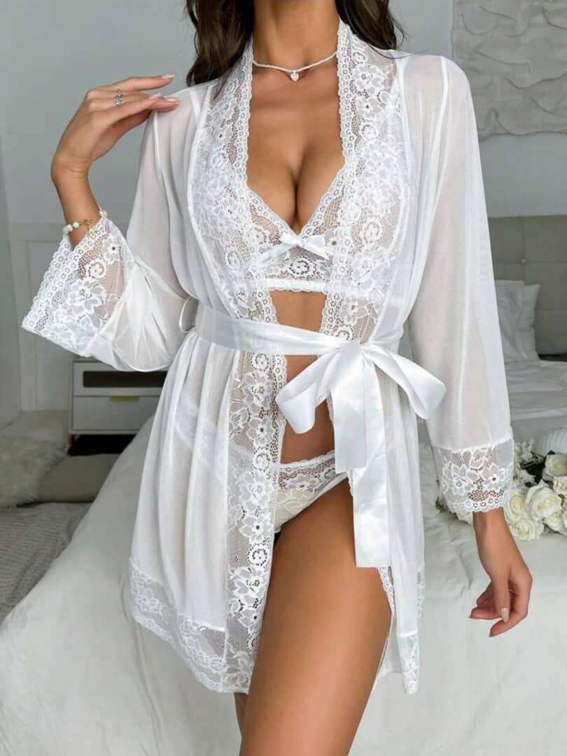 Ensemble Lingerie Dentelle Blanc