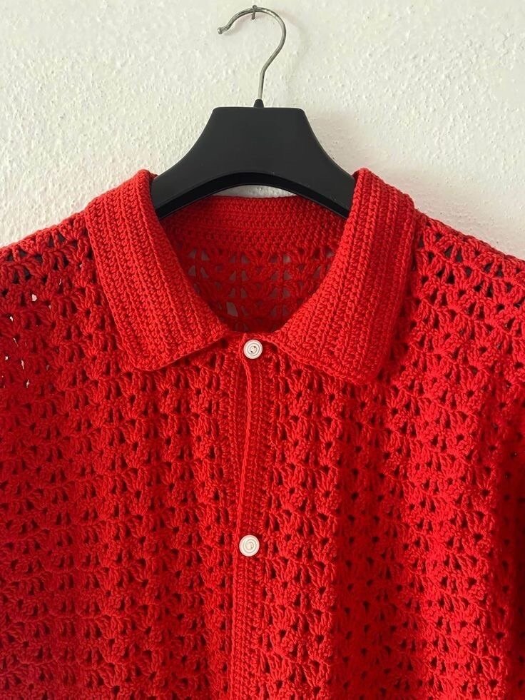 Red polo shirt