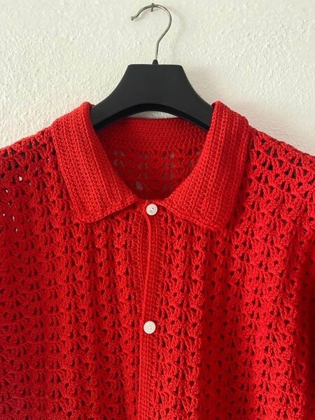 Red polo shirt