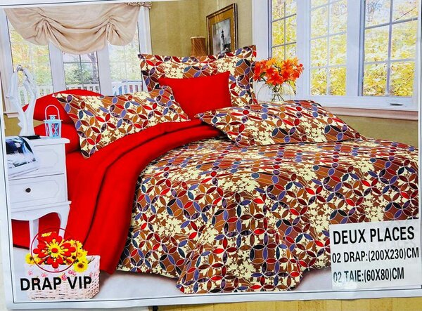 Parure de lit multicolore 2 places