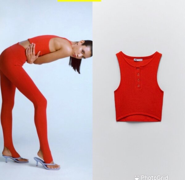 Zara red crop top.