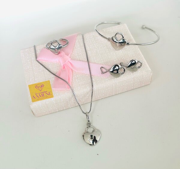 Ensemble Bijoux en Argent Coeur