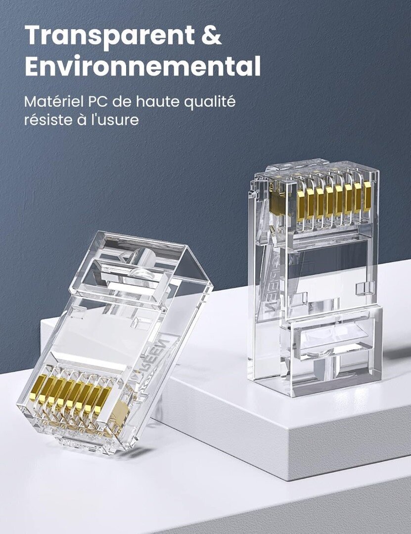 Lot de 10  Connecteurs RJ45 Ethernet Réseau