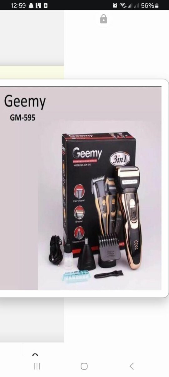 Rasoir électrique Geemy 3 en 1