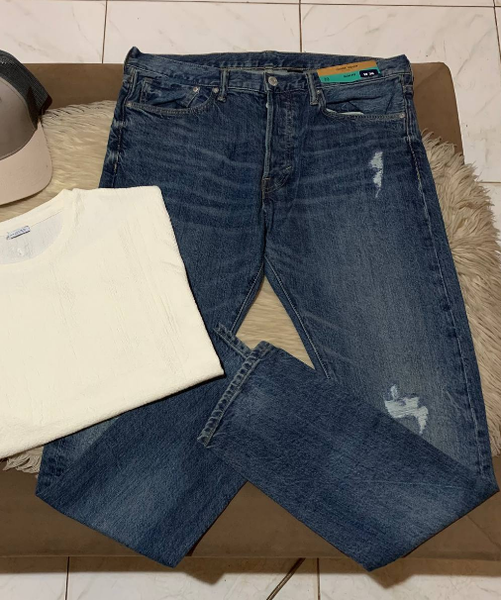 ripped blue jeans