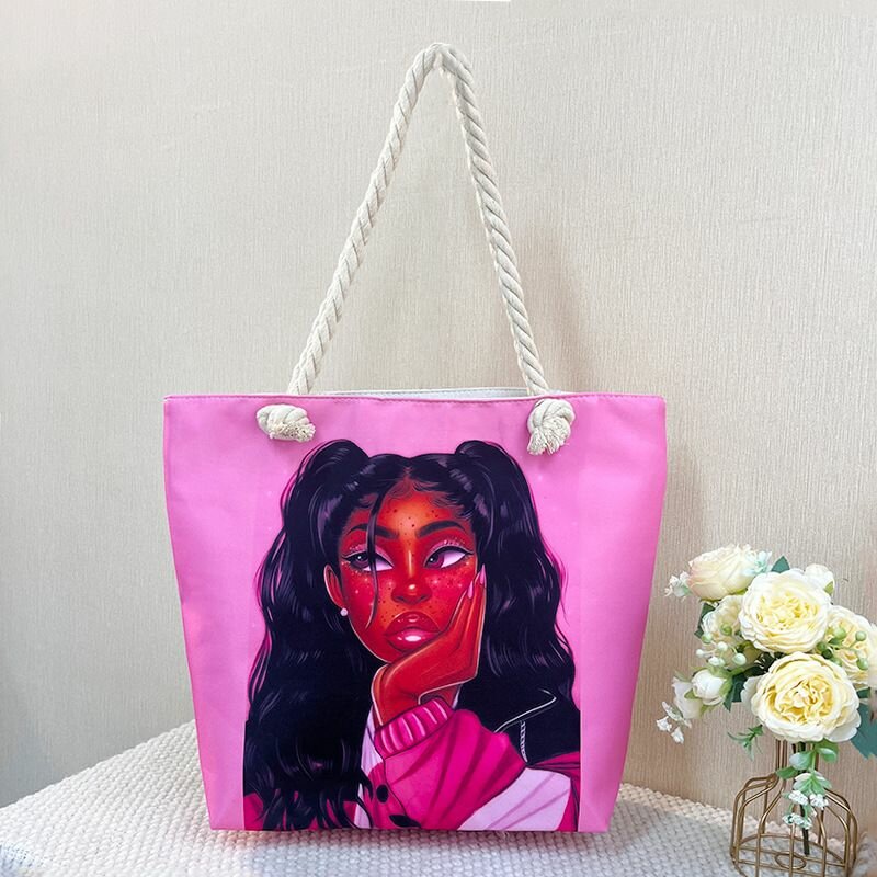 Trendy Pink Canvas Tote
