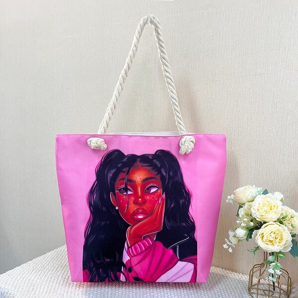 Trendy Pink Canvas Tote