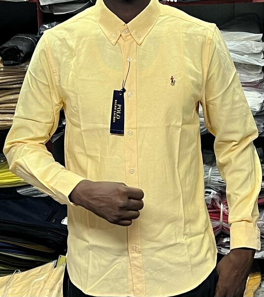 Chemise classique jaune homme