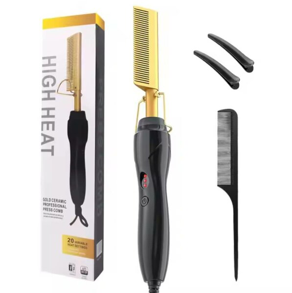 Lisseur Électrique 3 en 1, Peigne Chauffant, pour Cheveux Se
