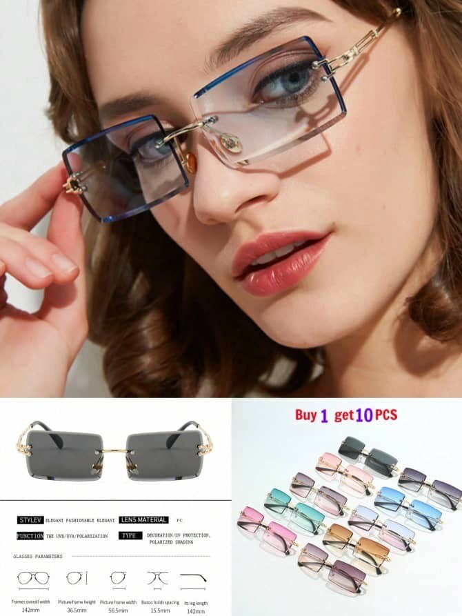 Lunettes de soleil carrées élégantes