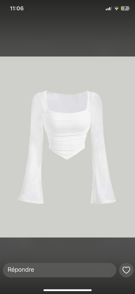 Top blanc manches évasées