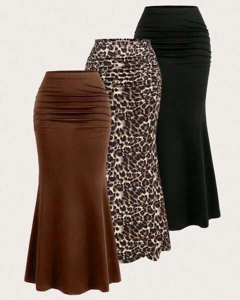 Jupe Évasée Taille Haute Femme