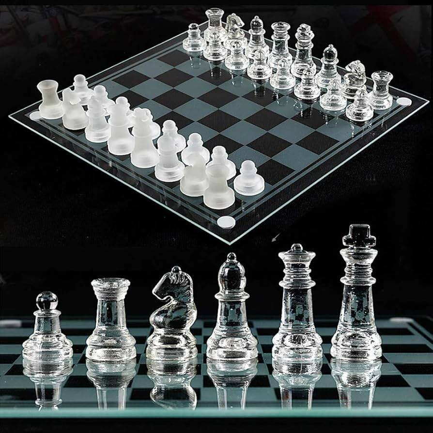 Chess Board Game Glass