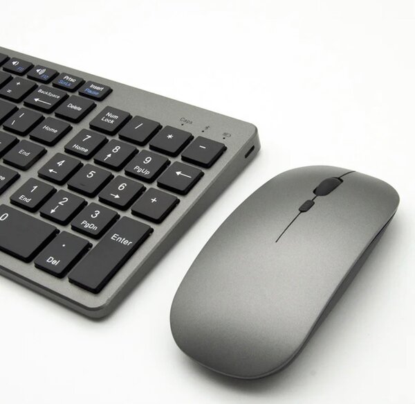 Clavier AZERTY ultra fin + Souris combinée, Rechargeable.