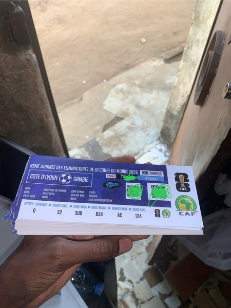 Ticket Côte dIvoire VS Gambie
