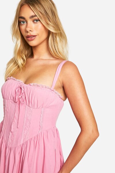 Lace Corset Midi Dress
