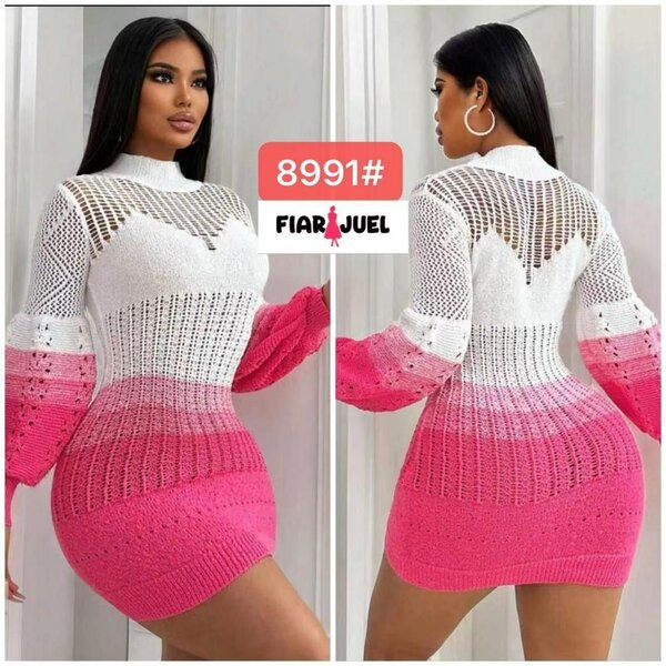 Robe Pull Tricotée Dégradé