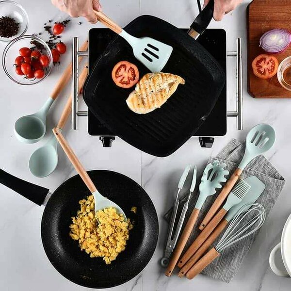 12 Piece Silicone Kitchen Utensil Set Heat Resistant Silicon