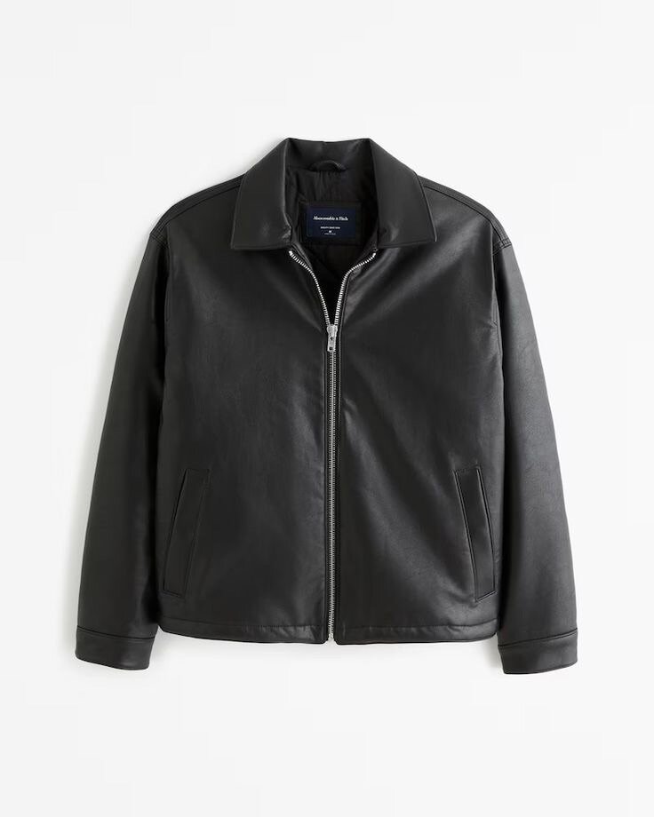Veste en cuir noir homme tendance