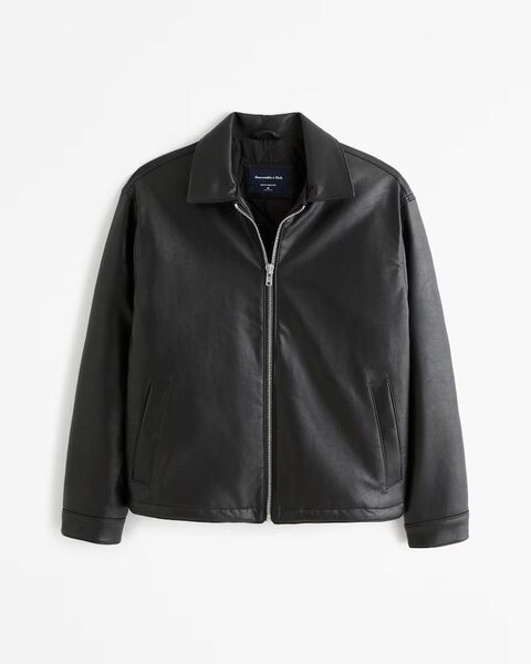 Veste en cuir noir homme tendance