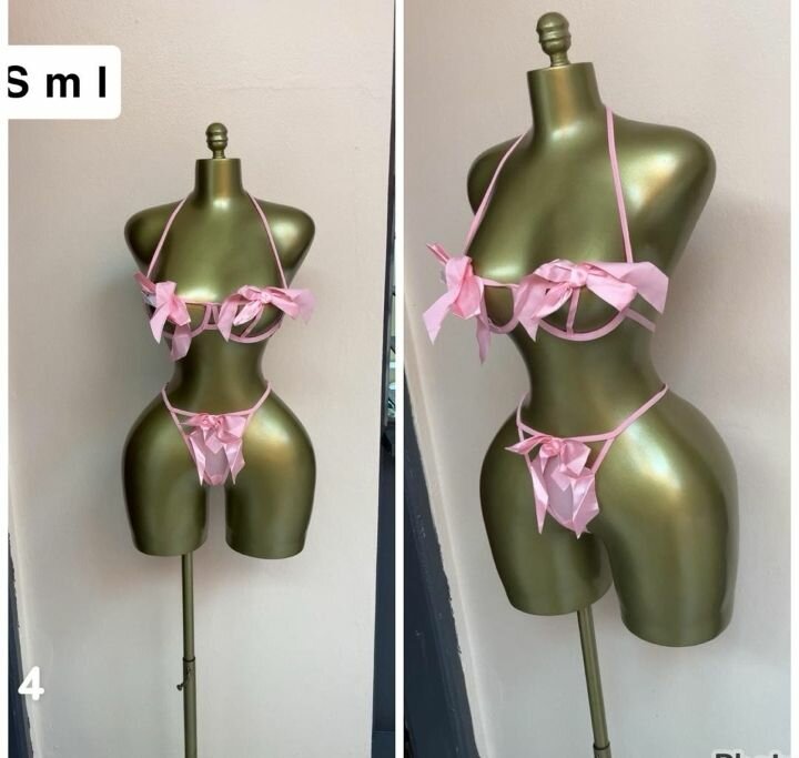 Ensemble lingerie sexy rose