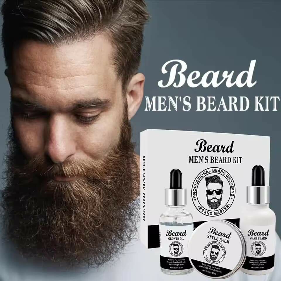 Kit de Barbe pour Homme, Doux, Lisse, Facile à Prendre Soin