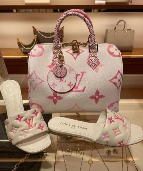 Luxury handbags and slippers