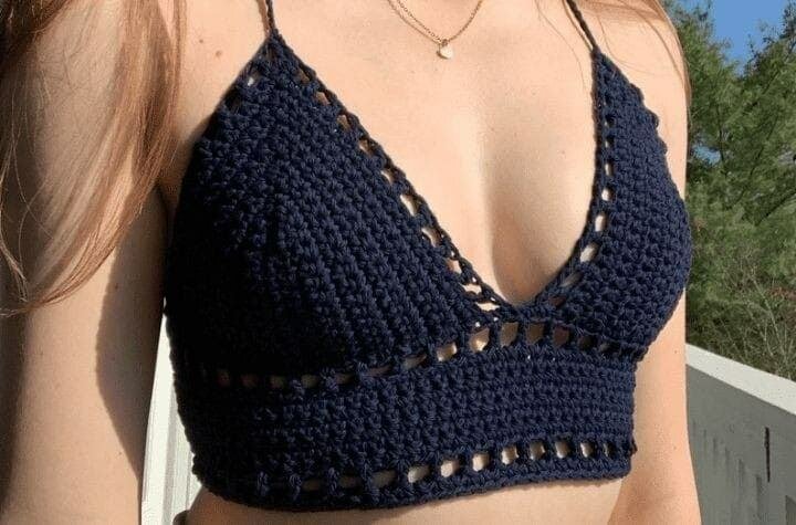 Top crochet bohème chic