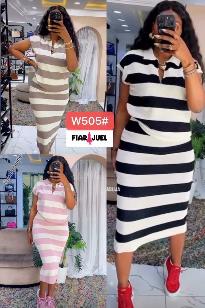 Robe rayée décontractée