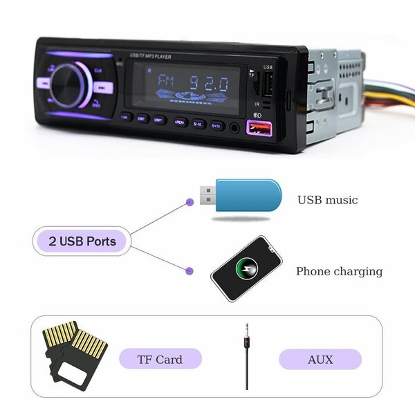 Auto radio bluetooth mp3 players et USB avec comman