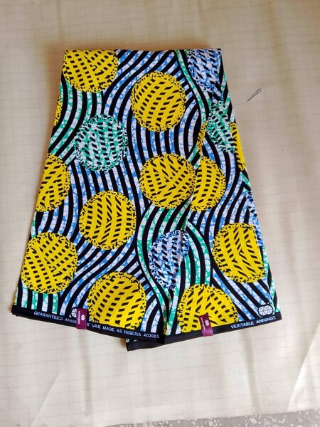 Tissu bleu jaune