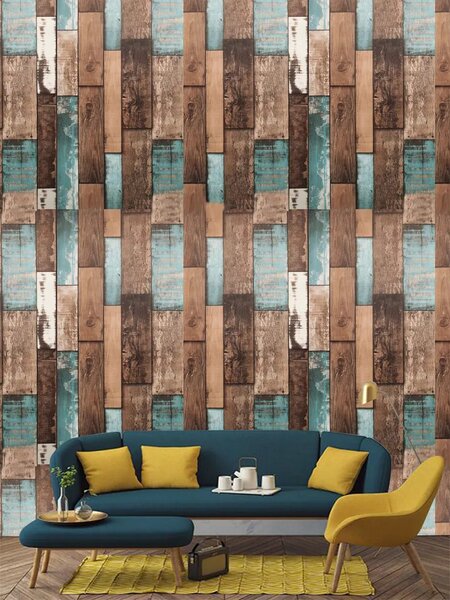 Papier Peint Effet Bois Vintage