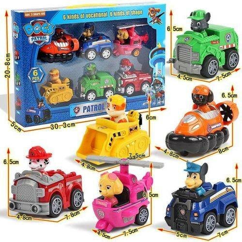 6 voiturettes ouets Paw Patrol