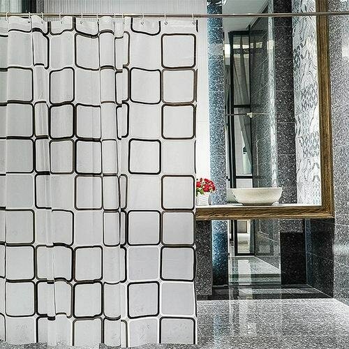 PEVA Shower Curtain Waterproof With Hooks