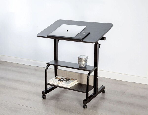 Foldable table with Shelves