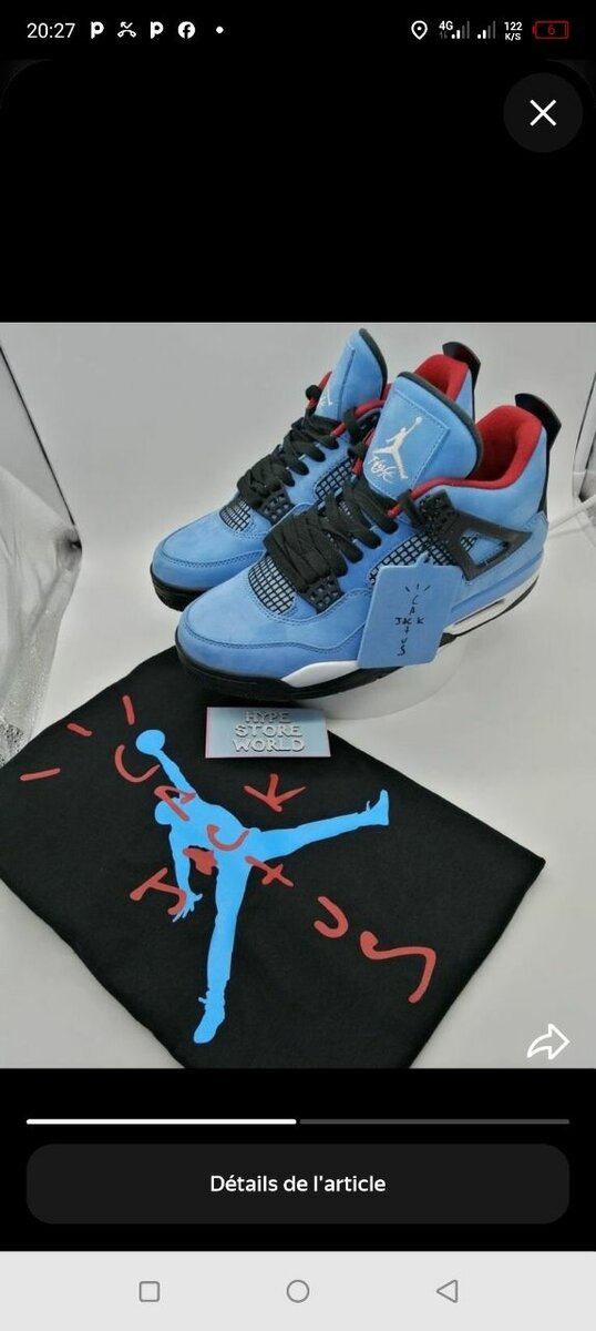 Baskets Air Jordan 4 Bleu