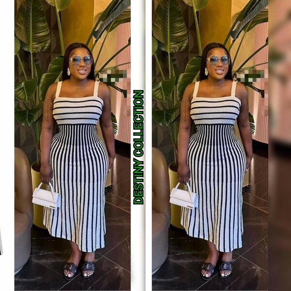 Très belles robe en maille S M L XL 2xl blanc noir