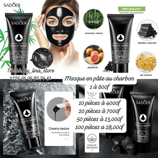 Masque Noir au Charbon de Bambou,
