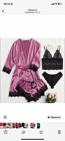 Ensemble lingerie satin dentelle