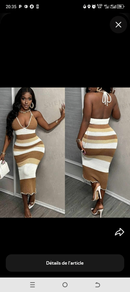 Robe Rayée Dos Nu Élégante