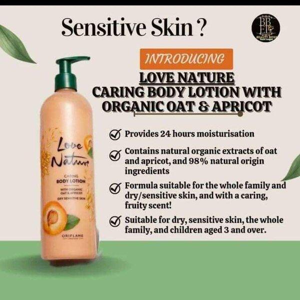 Oriflame Love Nature Caring Body Lotion with Organic Apricot