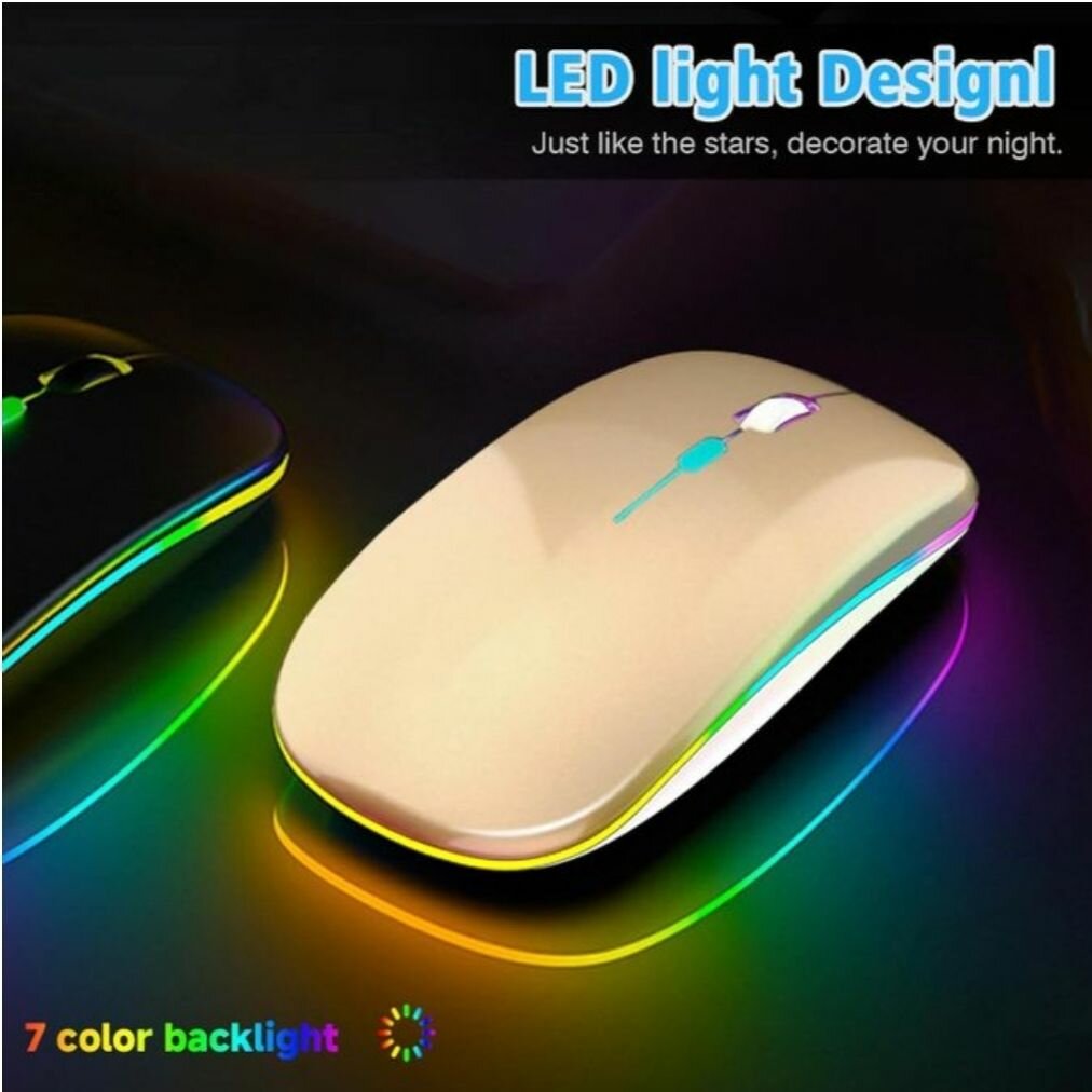 Souris sans fil rechargeable silencieuse