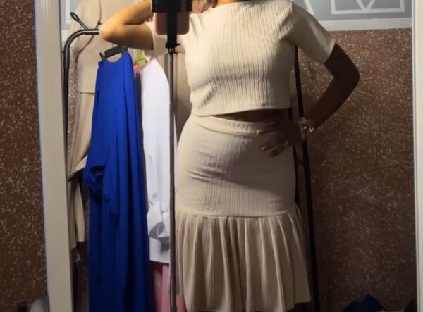 Ensemble jupe top texturé