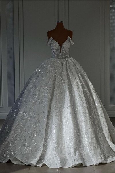 Women Wedding Dress Of The Shoulder Sleeveless