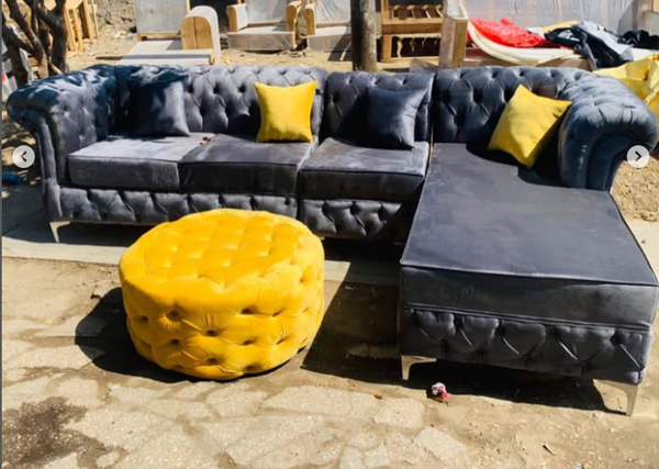 sofa with ottoman